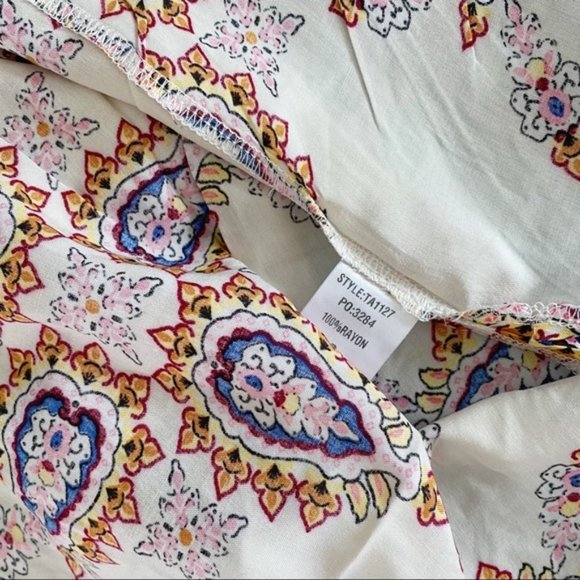 Gigio | Aster Ivory Pink Open Front Kimono Boho Bohemian Paisley Medallion Large - Picture 13 of 15